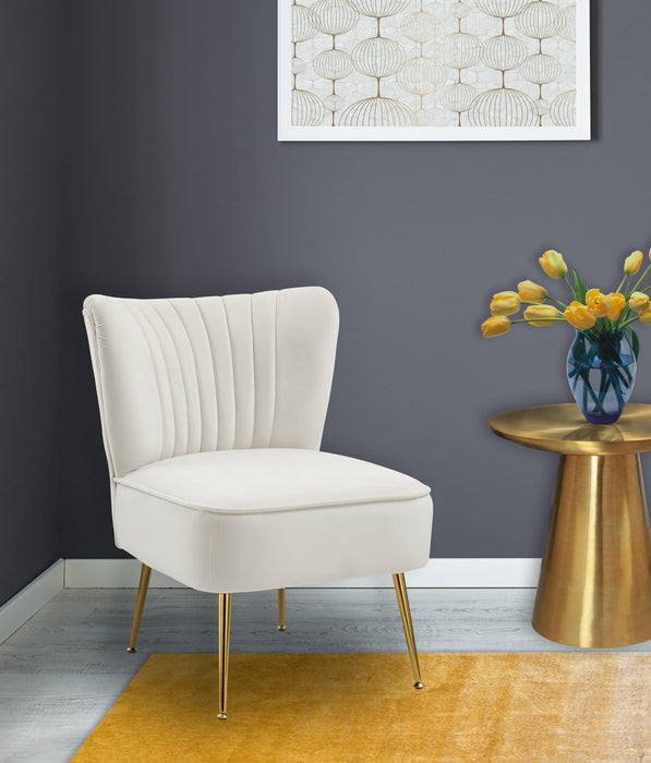 Tess Cream Velvet Accent Chair