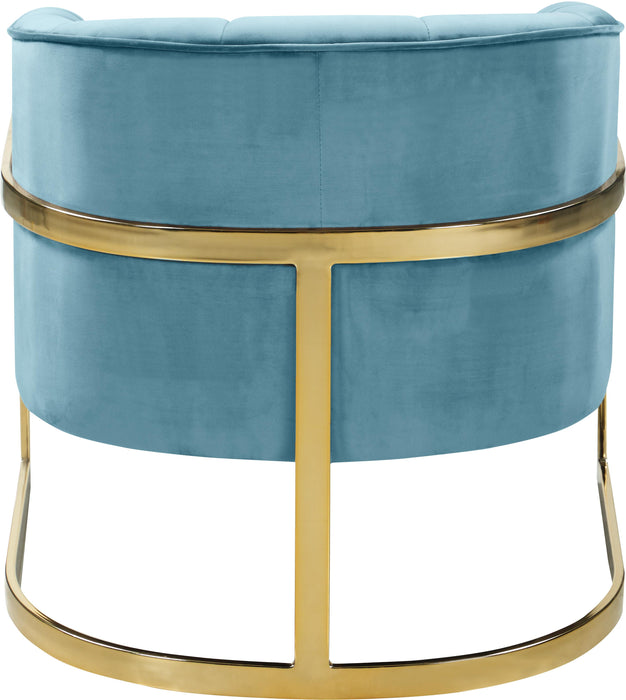 Carter Aqua Velvet Accent Chair