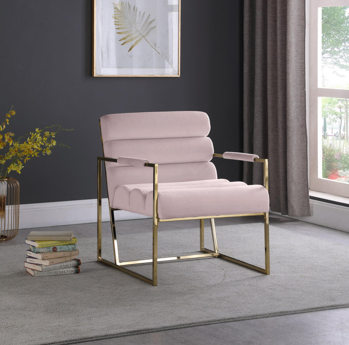 Wayne Pink Velvet Accent Chair