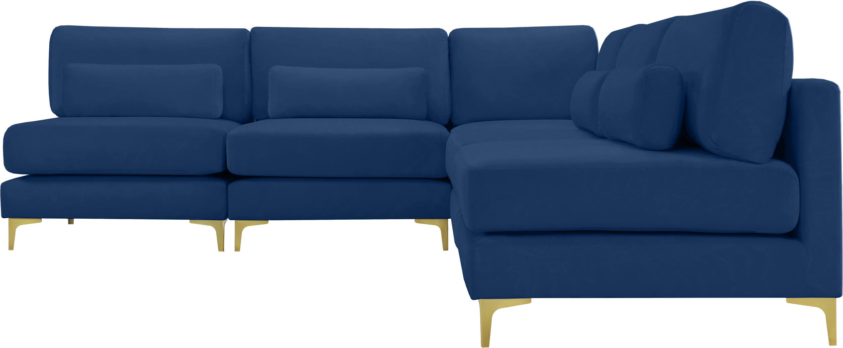 Julia Navy Velvet Modular Sectional (5 Boxes)