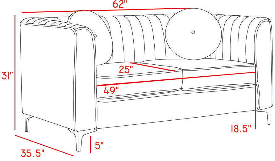 Isabelle Green Velvet Loveseat