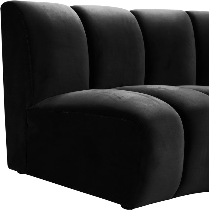 Infinity Black Velvet 8pc. Modular Sectional