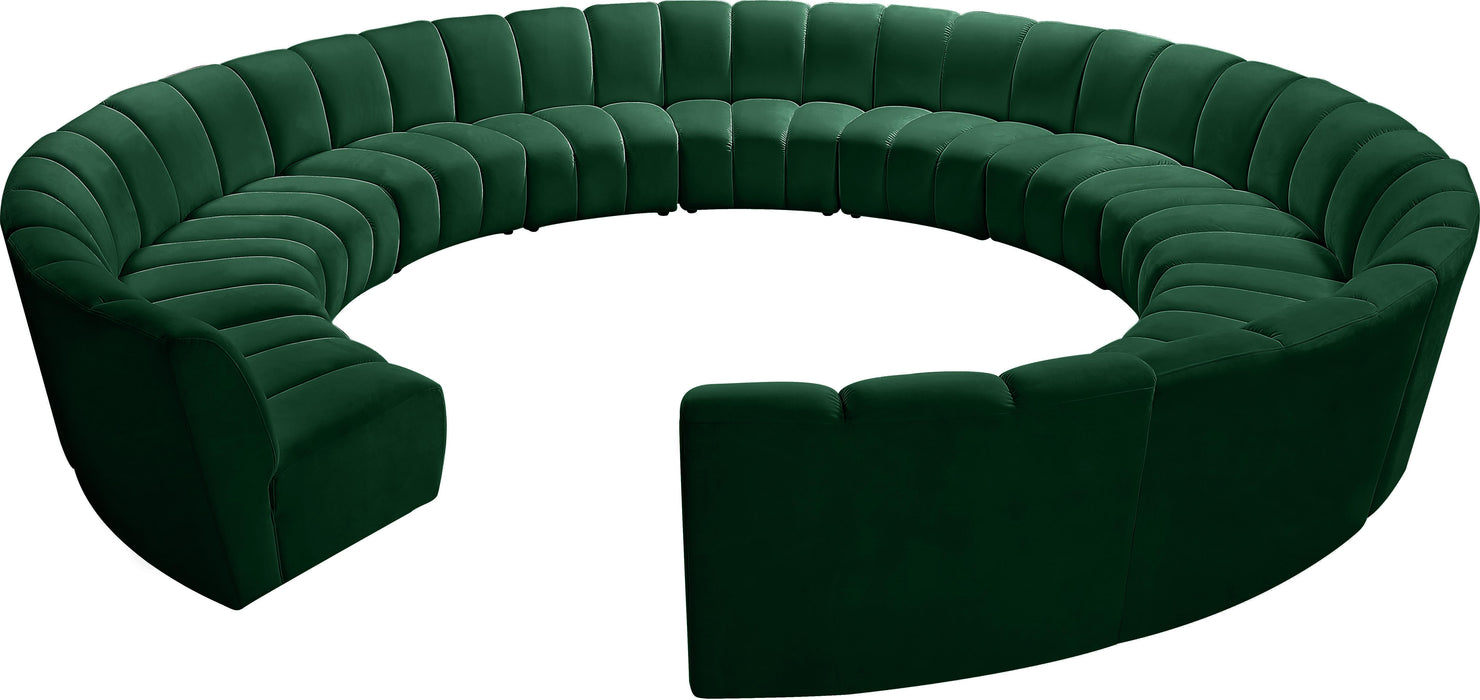 Infinity Green Velvet 12pc. Modular Sectional