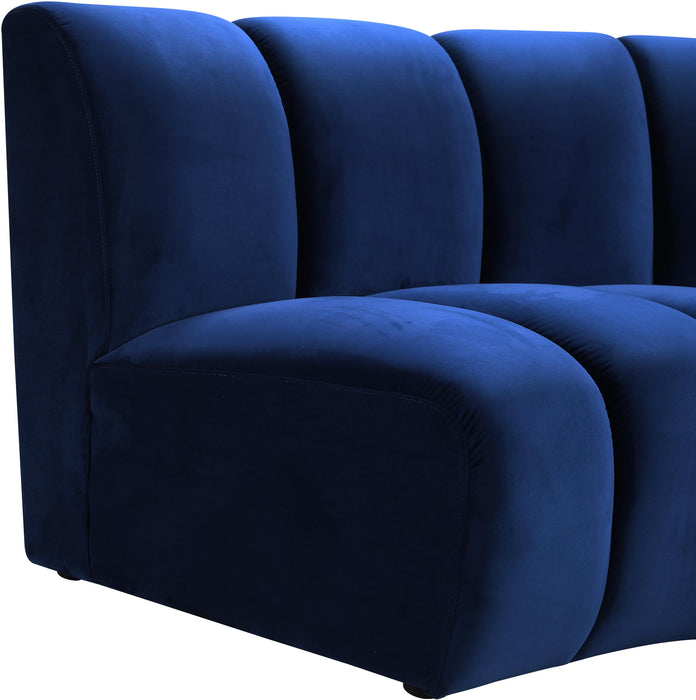 Infinity Navy Velvet 9pc. Modular Sectional