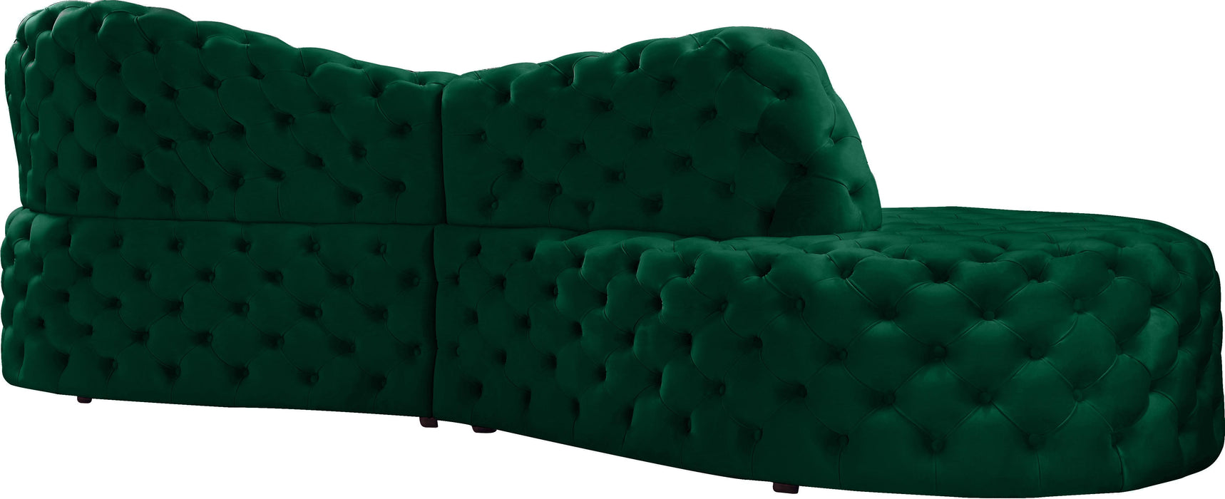 Royal Green Velvet 2pc. Sectional