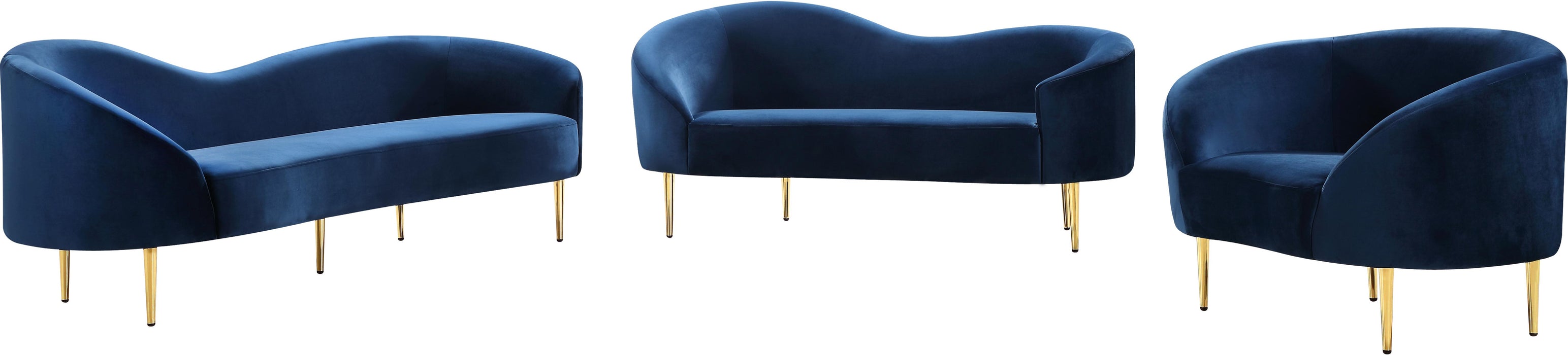 Ritz Navy Velvet Sofa