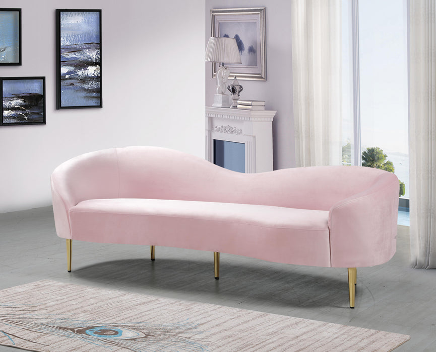 Ritz Pink Velvet Sofa