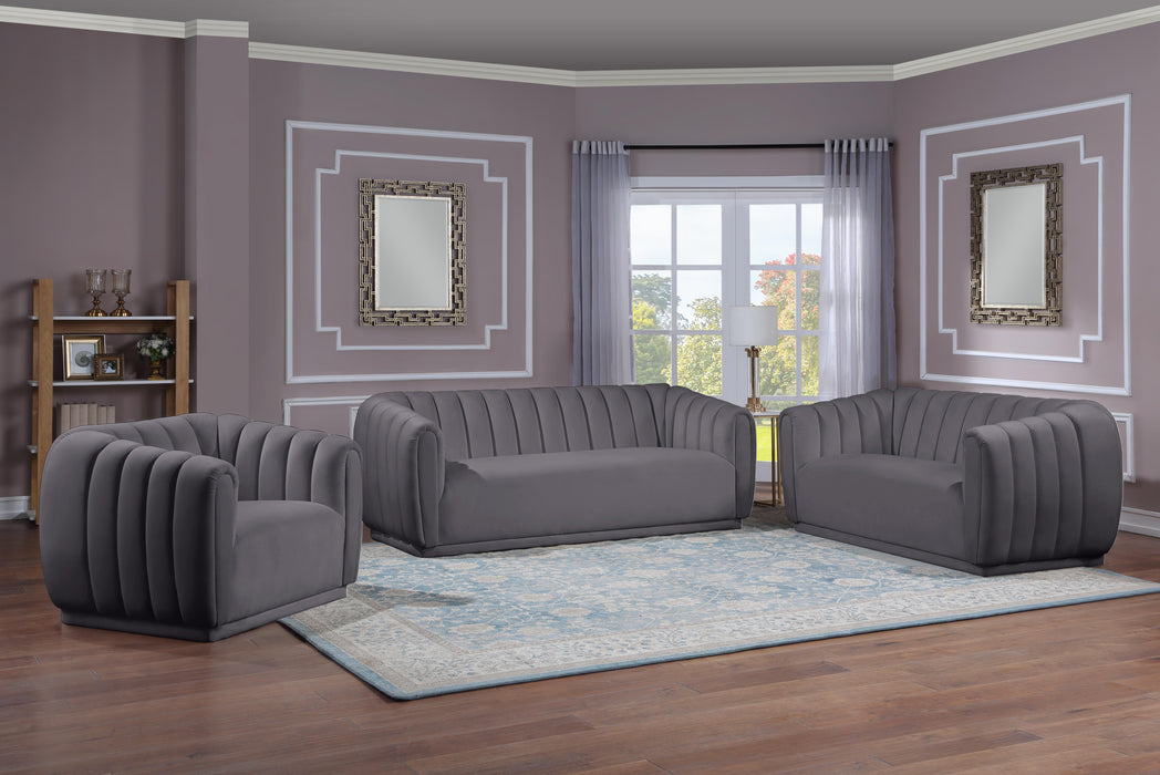 Dixie Grey Velvet Sofa