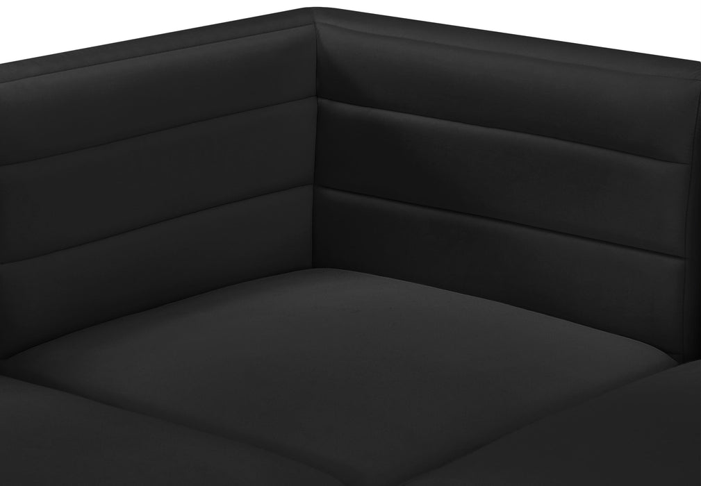 Quincy Black Velvet Modular Corner Chair