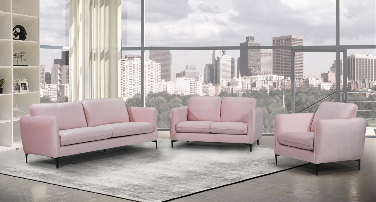 Poppy Pink Velvet Sofa