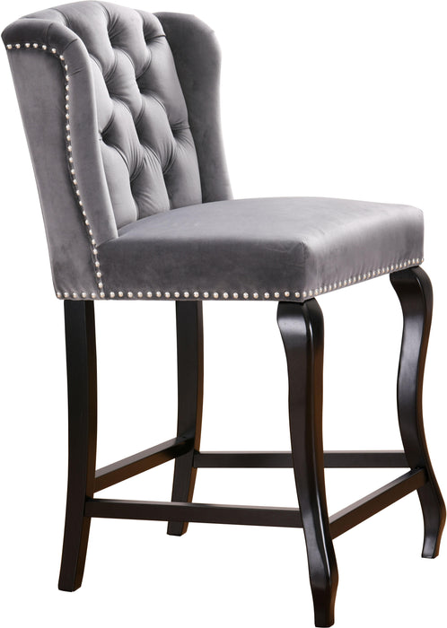 Suri Grey Velvet Stool