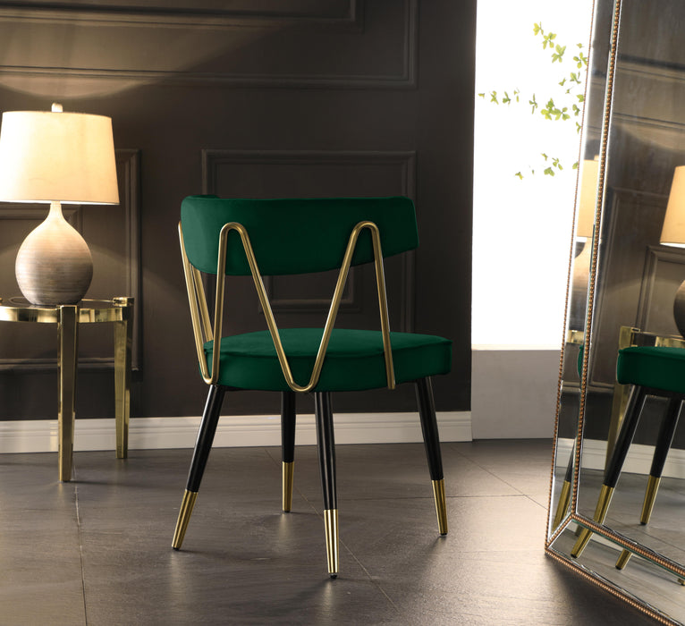 Rheingold Green Velvet Dining Chair