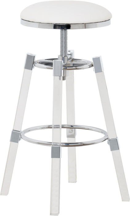 Venus White Faux Leather Adjustable Stool