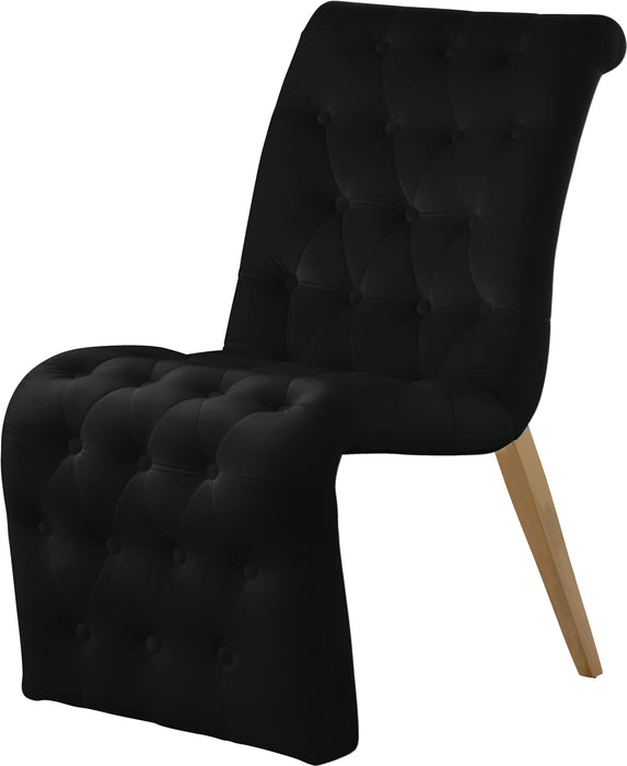 Curve Black Velvet Dining Chair