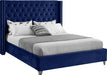 Aiden Navy Velvet King Bed image