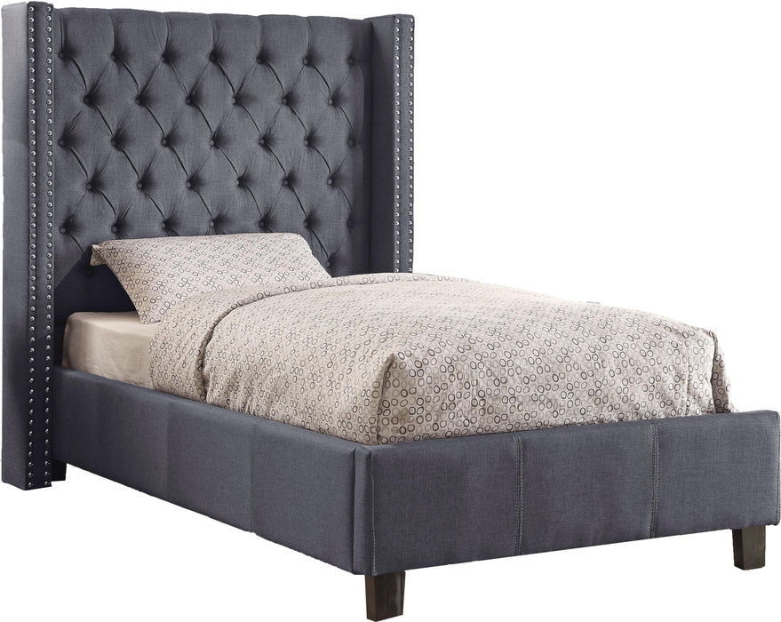 Ashton Grey Linen Twin Bed image