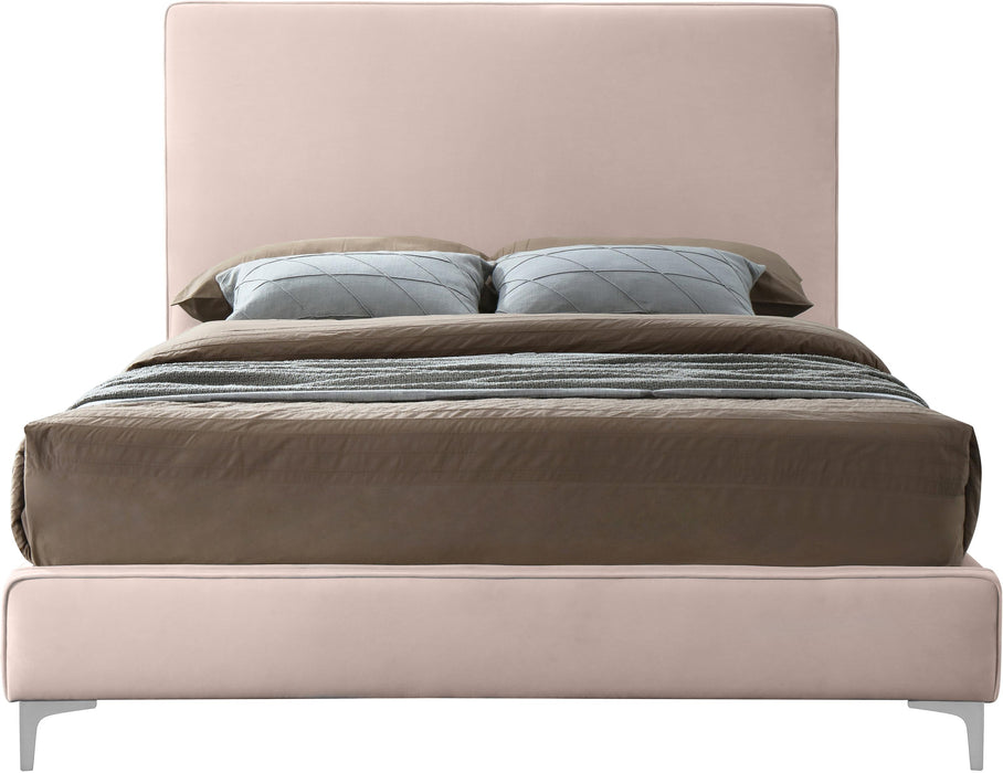 Geri Pink Velvet King Bed