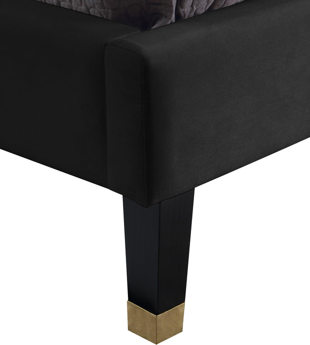 Harlie Black Velvet King Bed